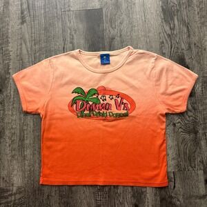 Vintage Y2K Dine Drink Dance Tropical Baby Tee Women's Top Large